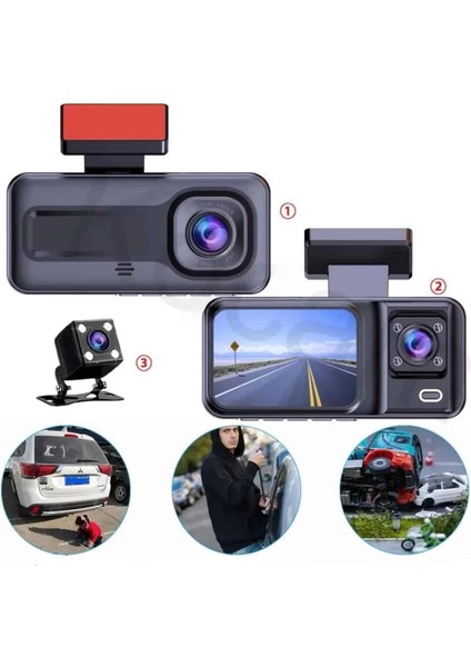 2 Inç Araç Içi Kameralı Ekran 1080P Full Hd Kaliteli Hafıza Kart Destekli modelleri
