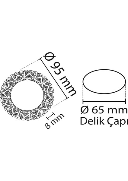 Noas YL65 1677 Hektor LED Çerçeveli 4000K Kristal Cam Spot Kasa - Priz ve Anahtar Için Uyumlu Çerçeve