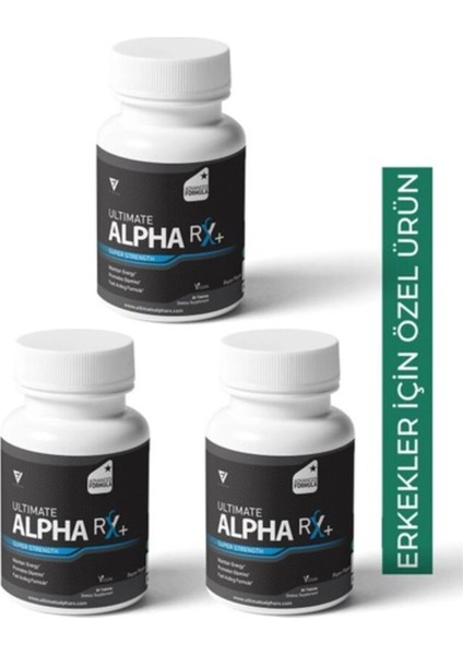 Alpha Rx+ Erkeklere Özel Performans Takviyesi 30 Lu x 3 Adet