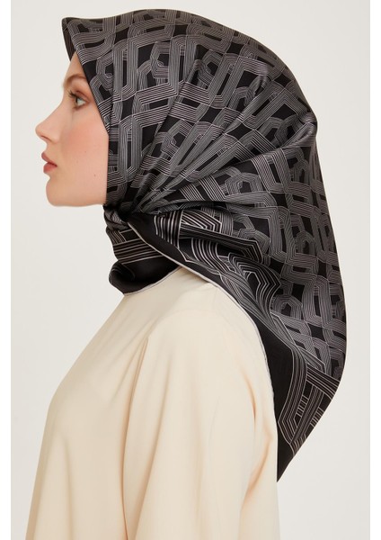 Armine Ipek Eşarp 2025 Kış - 9213-03 Siyah Gri Twill fırsatları
