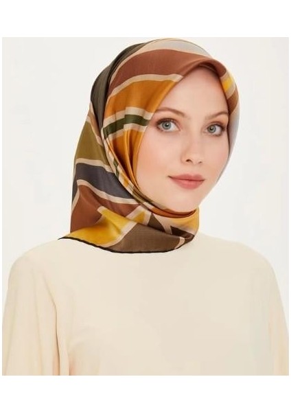 Armine Ipek Eşarp 2025 Kış - 9232-35 Füme Kahve Twill