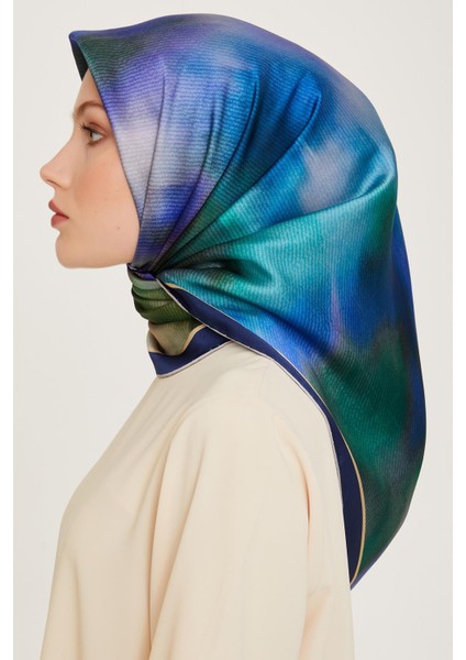 Armine Ipek Eşarp 2025 Kış - 9233-37 Lacivert Yeşil Twill fiyatları