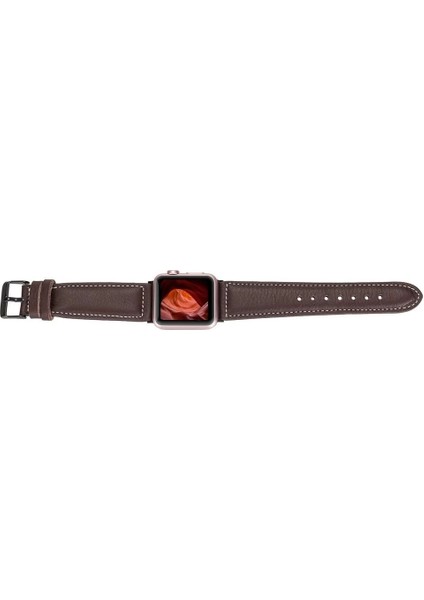 Apple Watch Uyumlu Deri Kordon 42-44-45MM Nm1-As3 Kahve modelleri