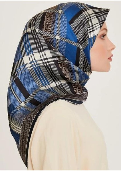 Armine Ipek Eşarp 2025 Kış - 9223-33 Lacivert Krem Twill fiyatları