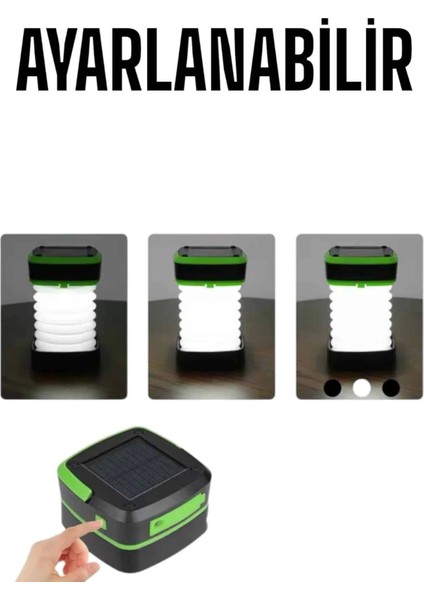 Güneş Enerjili LED Lamba Kamp Lambası Katlanabilir Lamba USB Şarjlı modelleri