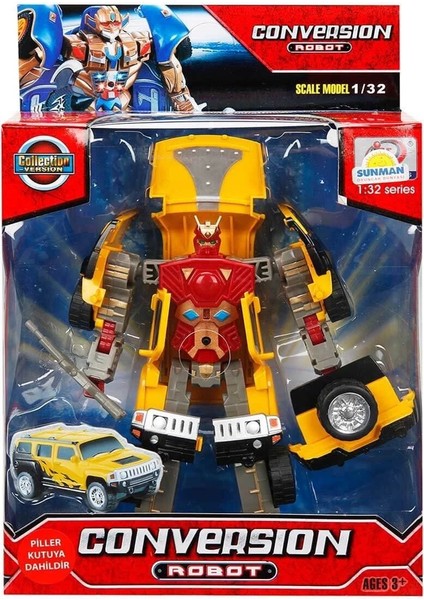 81234 Sunman, 1:32 Sesli ve Işıklı Dönüşebilen Robot