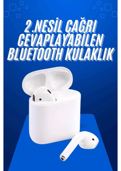 2025 Model Çağrı Cevaplayabilen Bluetooth Kulaklık Beyaz Dokunmatik Kontrol