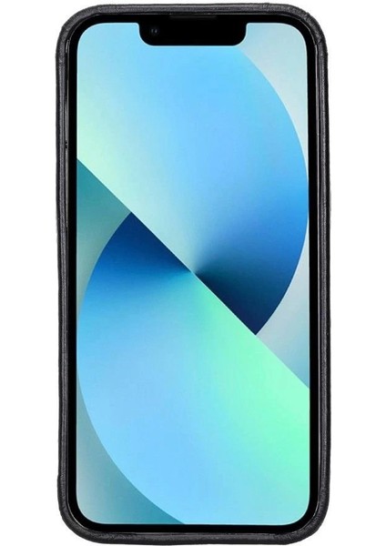 Apple iPhone 13 Pro Uyumlu Deri Arka Kapak Rock Rst1 Siyah