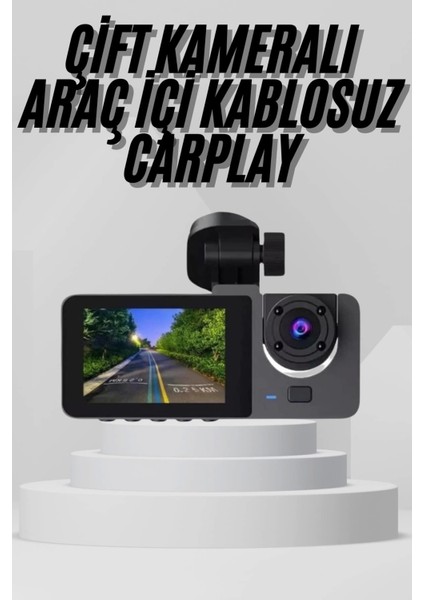Yol Kayıt Araç Kamerası Hd Dvr 3 Kameralı 2.0in Ekranlı Ön Iç Arka