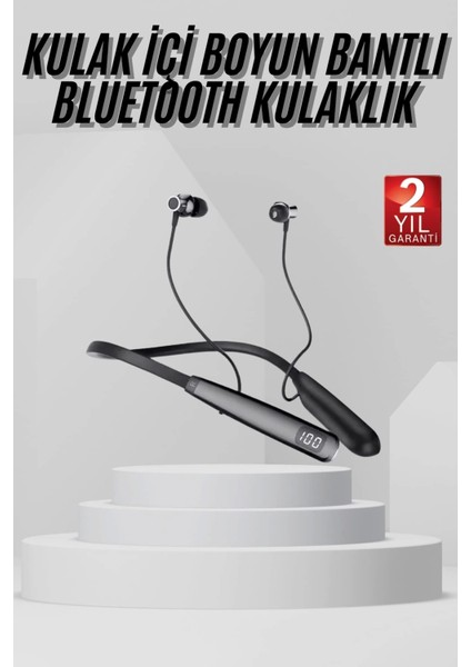Boyun Askılı 100 Saat Kablosuz Kulaklık Göstergeli Bluetooth Kulaklık