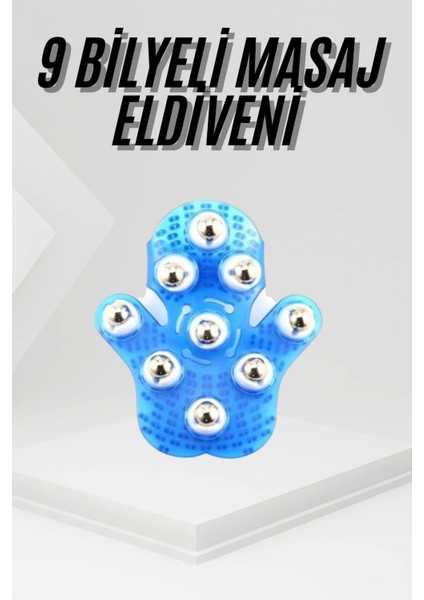 9 Bilyeli Masaj Eldiveni Tüm Vücut Masajına Uygun Kafa Masaj Aleti