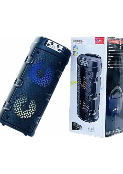 Bluetooth Hoparlör Rgb LED Işıklı Büyük Boy Yüksek Bass Çift Loblu