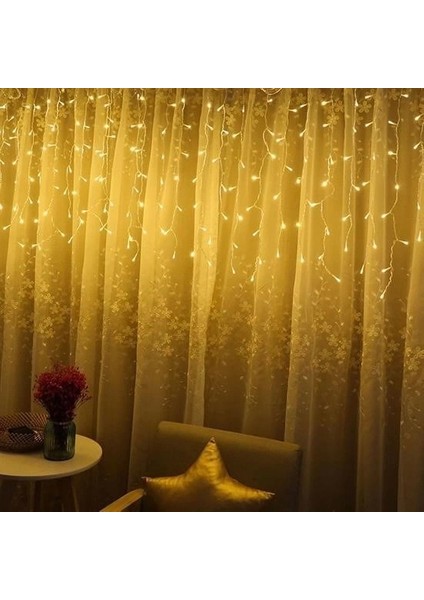 8 Fonksiyonlu 16 Saçaklı Perde LED 3 x 1 (Günışığı)