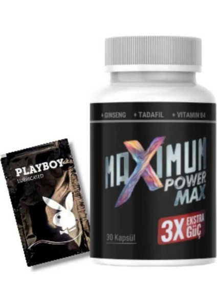 Maximum Power Max Erkek Performansı Arttıran Extra Güç 30 Lu + Yanında Playboy Jel Hediye