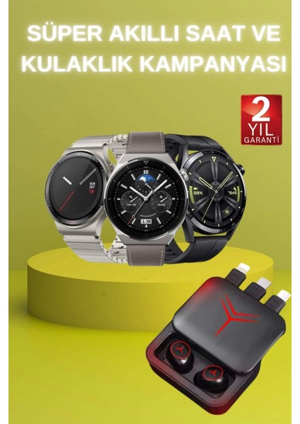 Ucuz Kaliteli Akıllı Saat ve Powerbank Bluetooth Kulaklık 5.1 Stereo Anc Özelliği