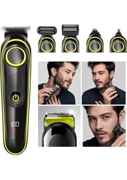 Saç Sakal Vücut Tıraş Makinesi 5in1 Kablosuz Burun Kulak Tıraş Makinesi fırsatları