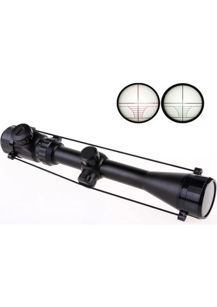 3-9X40 Zoomlu Çıft Işıklı Av Tüfeği Dürbünü Montaj Kelepçeli modelleri