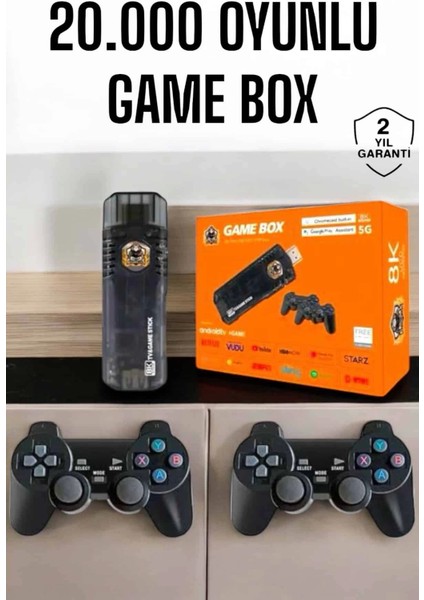 20.000 Oyunlu Premium Model Oyun Konsolu 8k Android Tv Hd Game Stick