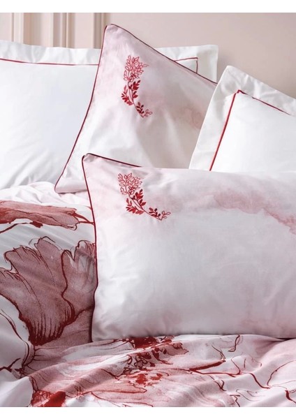 Cotton Box Çift Kişilik Elit Saten Nevresim Takımı Gules Kırmızı