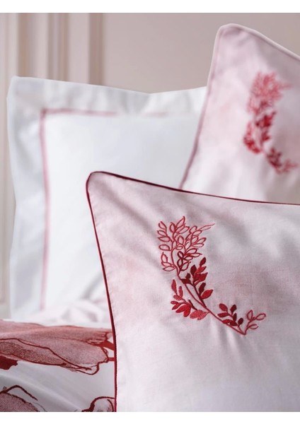 Cotton Box Çift Kişilik Elit Saten Nevresim Takımı Gules Kırmızı