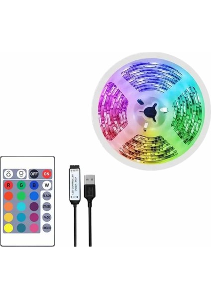 10M Şerit LED Iç Mekan Renkli Rgb Şerit LED Kumandalı