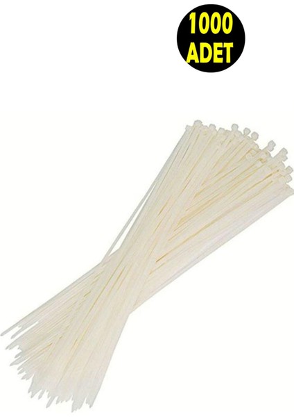 1000 Adet Beyaz Elektrik Kablosu Kablo Bağı Klips Plastik Kelepçe Cırt Cırt Kelepçe 25 Cm-3.6 mm fiyatları