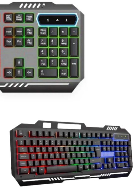 Rgb Işıklı Gaming Oyuncu Klavye Q Klavye Mouse Hediyeli