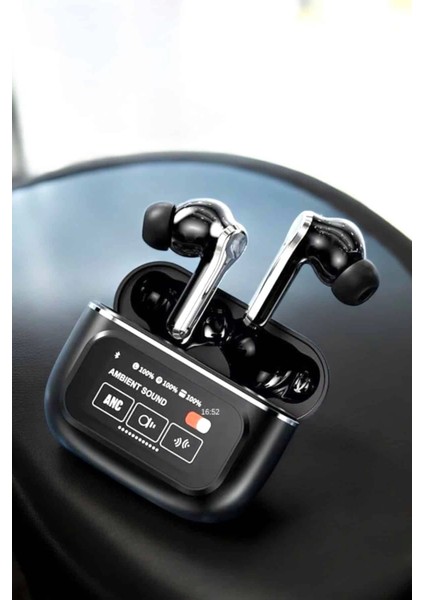 Kablosuz Bluetooth Kulaklık Ekranlı Uzun Şarj Süreli Anc Destekli