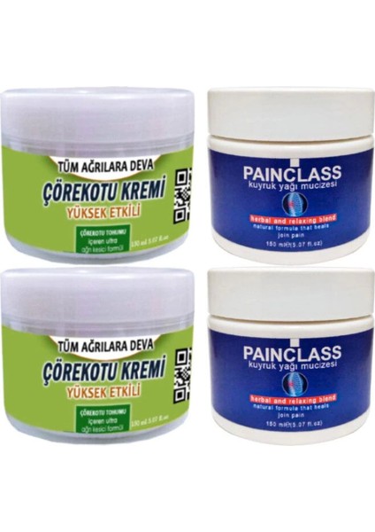 Çörek Otu Kremi 2X150 ml Agrılara+Painclass Kuyruk Yağı Kremi 2X150 ml