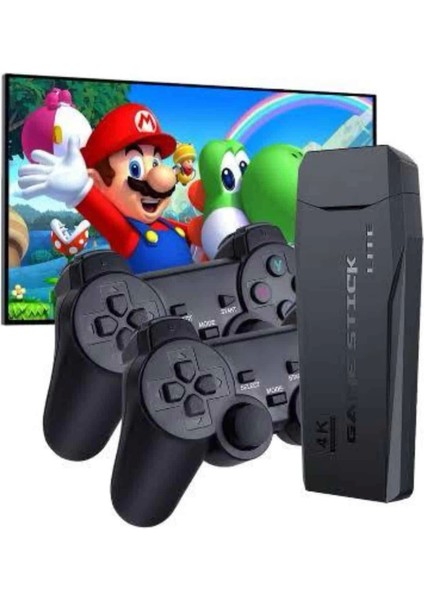 Game Stick El Atarisi 2.4g Kablosuz Çift Kol Oyunlar 4K Game Stick 3500 Oyunlu Atari Uyumlu