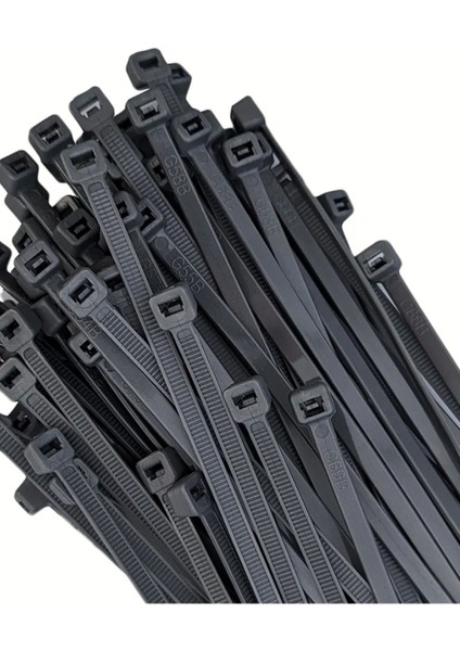 200 Adet Siyah Elektrik Kablosu Kablo Bağı Klips Plastik Kelepçe Cırt Cırt Kelepçe 25 Cm-3.6 mm