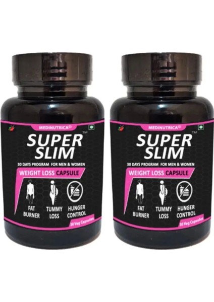 Medinutrica Super Slim 2 Adet Fiziğinizdeki Hafifliğin ve Inceliğin Için Bay 30 Lu Caps
