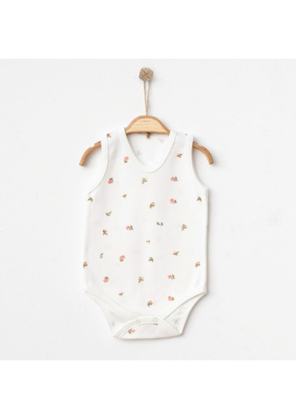 Çıtır Çiçek Baskılı Kız %100 Pamuk Bebek Bady Zıbın