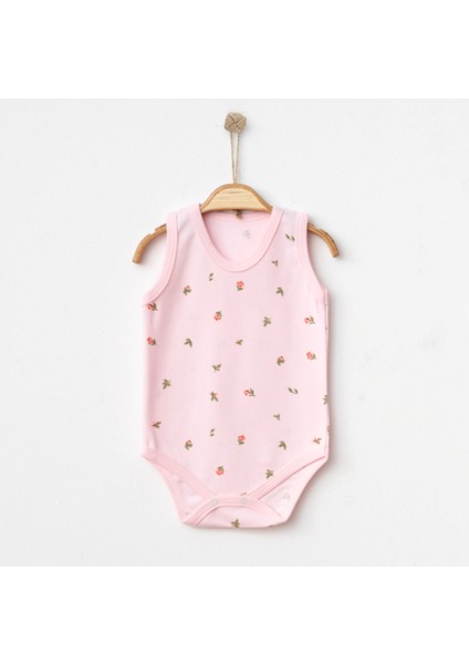 Çıtır Çiçek Baskılı Kız %100 Pamuk Bebek Bady Zıbın