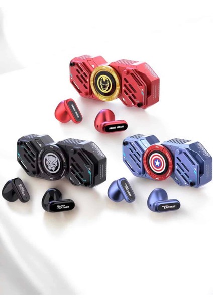 Kırmızı Kablosuz Bluetooth Kulaklık Çarklı Oyuncu Kulaklığı