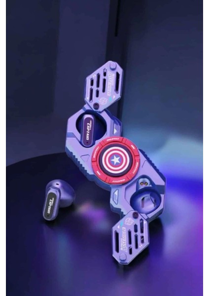 Kırmızı Kablosuz Bluetooth Kulaklık Çarklı Oyuncu Kulaklığı