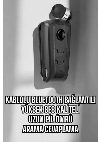 Makaralı Bluetooth Kulaklık Kulak Içi Android Ios Uyumlu Titreşimli