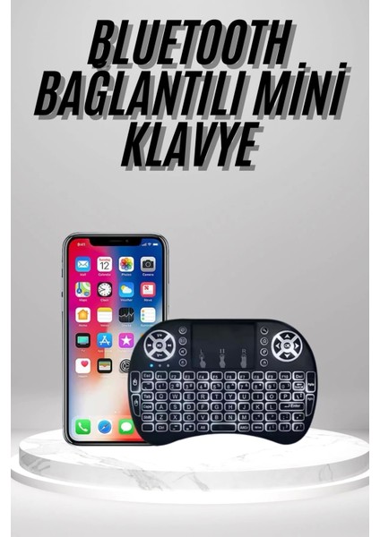 Kablosuz Türkçe Q Klavye Rgb Işıklı Televizyon Ps3 Dokunmatik Mouse