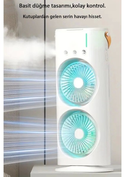 Buzlu Su Soğutmalı Vantilatör | LED Işıklı Taşınabilir Masaüstü Serinletici Fan fiyatları