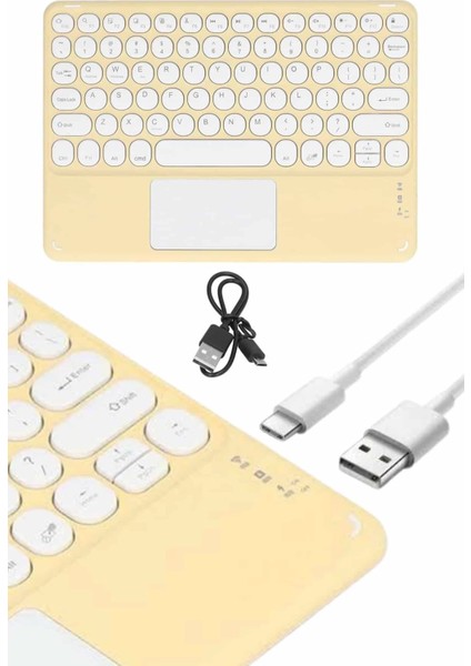 Android ve Ios Uyumlu Bluetooth Klavye Touchpad Slim Kablosuz Wifi Q Klavye