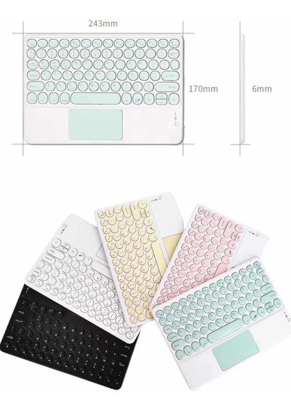 Android ve Ios Uyumlu Bluetooth Klavye Touchpad Slim Kablosuz Wifi Q Klavye