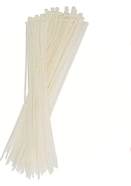 500 Adet Beyaz Elektrik Kablosu Kablo Bağı Klips Plastik Kelepçe Cırt Cırt Kelepçe 25 Cm-3.6 mm