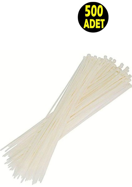 500 Adet Beyaz Elektrik Kablosu Kablo Bağı Klips Plastik Kelepçe Cırt Cırt Kelepçe 25 Cm-3.6 mm fiyatları