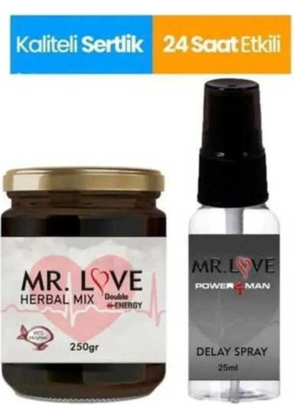 Mr. Love Erkeklere Özel Karışım Performanse Macunu 250 gr & Mr. Love Gecìktìrìcì Sprey