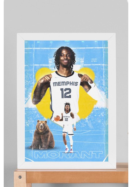 Ja Morant Çerçeveli Tablo - Memphis Grizzlies Nba Posteri Tablo