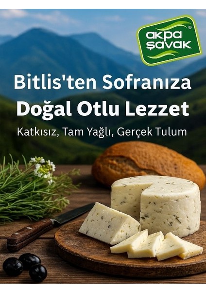 Bitlis Otlu Tulum Peyniri (Tam Yağlı) – 820 G