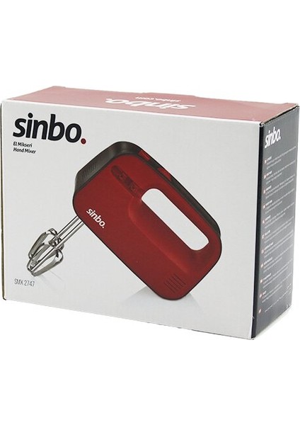 Sinbo SMX-2747 Bordoel Mikseri Çelik Çiftçırpma Aparatı 3 Kademe Hızçırpıcı - TGZ7506-6779