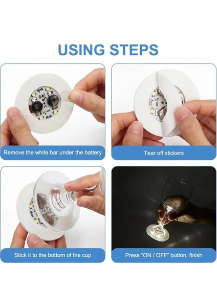Işıklı Yapışkanlı Bardak Altı Aparatı Ledli 3 Fonksiyonlu 6 cm Çap - TGZ6049-8737