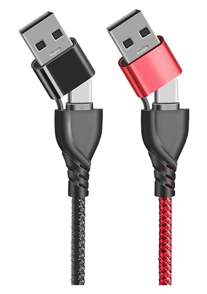 Ally 3in1 Type-C + USB To Lightning + Type-C + Micro USB Şarj ve Data KABLOSU-(5775 - TGZ9275-2964