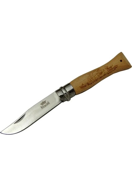 T0195 Bahçe Çakı 16 cm - Ahşap Sap Bilezikli Kılıflı - TGZ4096-2601